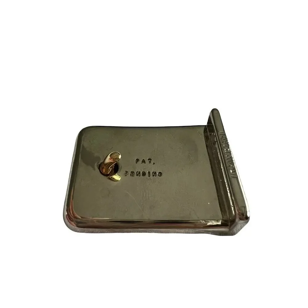 Vintage Two Tone Initial F Belt Buckle Monogram Pat Pending Italy Retro 80s